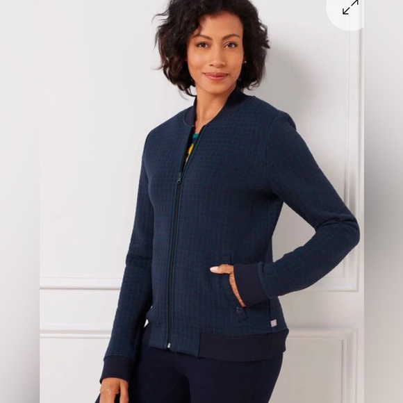 TALBOTS QUILTED RIB TRIM‎ BOMBER JACKET size medium - Picture 1 of 10